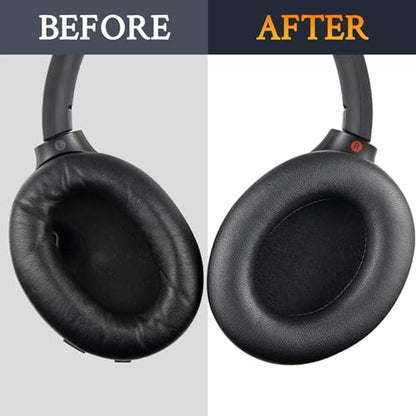 SOULWIT Replacement Kit for Sony WH-1000XM4 Headphones, Ear Pads Cushions + Headband Repair Part - Black - color: Black