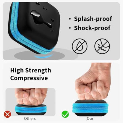 1 Pack Square Earbud Case Storage Bag with Carabiner, Blue - color: C2-square blue