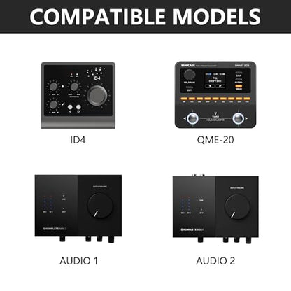Musiin Audio Interface Case Compatible with Sonicake QME-20,Audient iD4 MK2 | NI komplete Audio1/2,features soft lining, mesh pocket for cables, comfy handle ideal for studio, rehearsal, and travel.