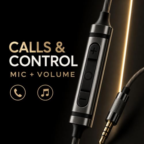 Betron BS10 Earphones Wired Earbud Headphones with Microphone, Black | with Volume Control, In-Ear, Plug in, 12mm Drivers, Deep Bass, Noise Isolating, Ergonomic Design, 3.5mm