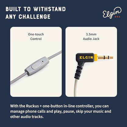 Elgin Ruckus+ Earplug Earbuds with Mic, Wired Earbuds - color: Gravel Gray, style: Ruckus+