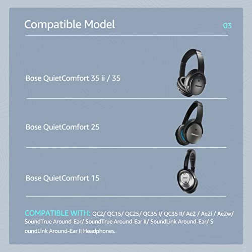 Cooling Gel Earpads for Bose QC35/QC35 II /QC45- Blue | for QuietComfort QC45QC35/QC25/QC2/QC15 AE2/AE2i/AE2w/SoundTrue/SoundLink/Around-Ear I/II - color: Grey & Blue