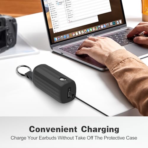 for Skullcandy Method 360 ANC Case Cover, Soft Silicone Protective Earbuds Case, Only Compatible with Skullcandy Method 360 ANC with Cleaner Kit Accessories Set(Black) - color: Black