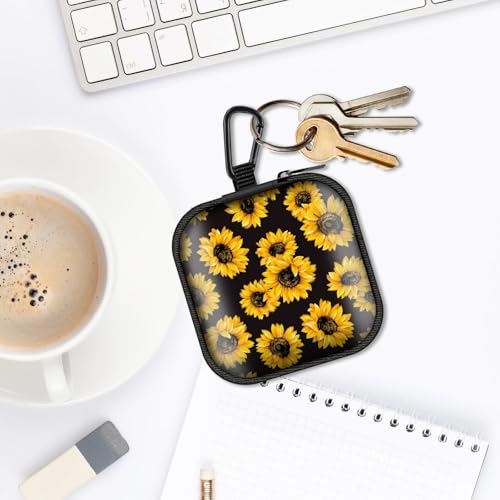 Square Data Cable Earbud Charger Coin Storage Bag Shockproof and Drop-Proof EVA Material Compatible with AirPod(Chrysanthemum) - color: chrysanthemum