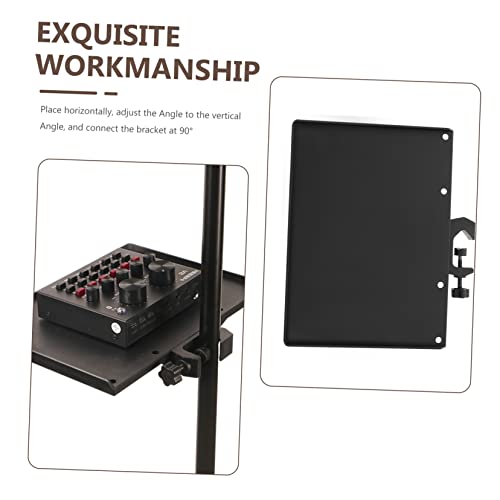 Mic Rack Stand Clamp-On Accessory Tray Sound Card Tray Thickened ABS Material Black