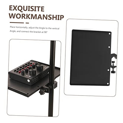 Mic Rack Stand Clamp-On Accessory Tray Sound Card Tray Thickened ABS Material Black