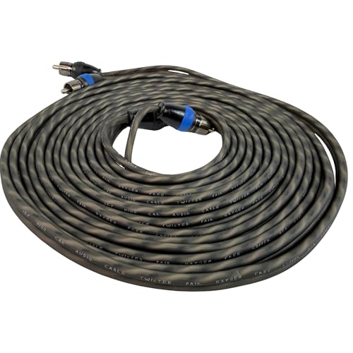 Sky High Car Audio Twisted 2 Channel RCA Cable OFC, Audio Interconnect for Amplifiers & Car Audio Systems (Multiple Lengths) (16 Feet) - size: 16 Feet