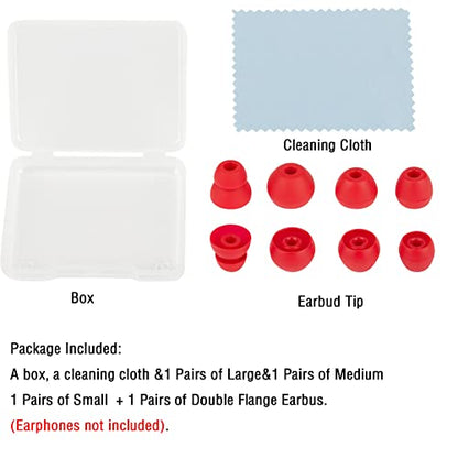 Replacement Ear Tips Compatible with Powerbeats Pro Beats Wireless Earphone Headphones - Silicone Rubber Eartips - Red - 4 Pairs - color: Red