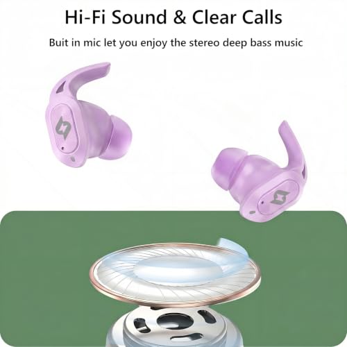 Wireless Earbuds Bluetooth Headphone Built in Mic Stereo Bass 64H Playback