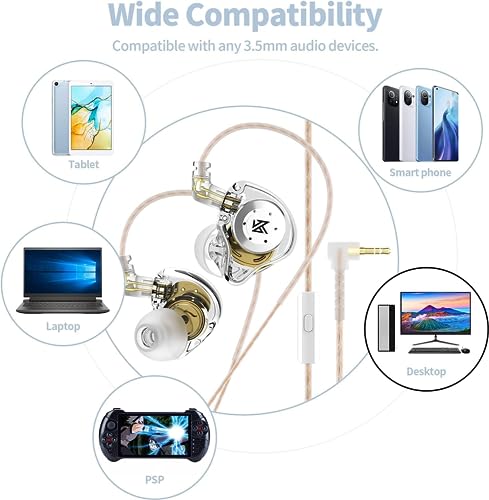 KZ EDX PRO in Ear Monitor IEM Wired Earbuds Earphones 1DD Wired Ear Buds HiFi Deep Bass with 1DD New 10mm Dynamic Driver Over Ear Headset with Detachable Cable - color: Green, style: with Mic