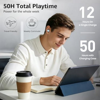 TOZO T6 Wireless Earbuds Bluetooth 5.3 Stereo Sound in Ear Headphones | 50H Playtime Wireless Charging Case App Customizable EQs IPX8 Waterproof Earphones Blue - color: Blue