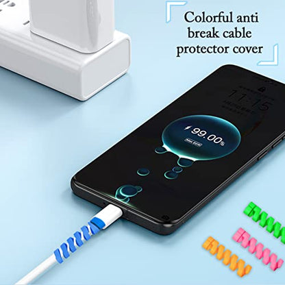 Charger Cable Protectors for iPhone 17 16 USB C Charging Cord Savers 35 PCS with Cable Clips 4 PCS, Silicone Cord End Identifiers for Headphone Laptop Cell Phone Accesories