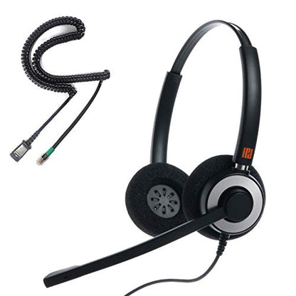 IPD IPH-165 Phone Headset with Noise Cancelling Microphone for Office and Call Center - Compatible with with All Yealink SIP,Snom, Greandsteam,& LG landline Phones | Ideal for call centers. Landline compatible with Yealink SIP, Snom, Grandstream & LG - co