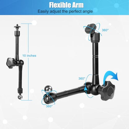 JCWINY Tablet Holder for Mic Stand, Adjustable iPad Mic Stand Mount, Tablet Holder with Clamp Mount for Pole Desk Kitchen Cabinet, Compatible with 4.7 to 12.9" iPad, iPhone, Android Smartphones - size: 11 Inch Arm