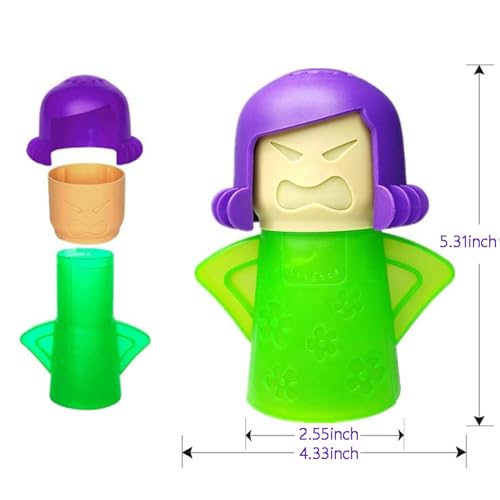 Angry Mama Microwave Steam Cleaner, Reusable Kitchen Gadget & Gift - color: Green