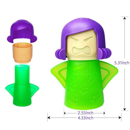 Angry Mama Microwave Steam Cleaner, Reusable Kitchen Gadget & Gift - color: Green