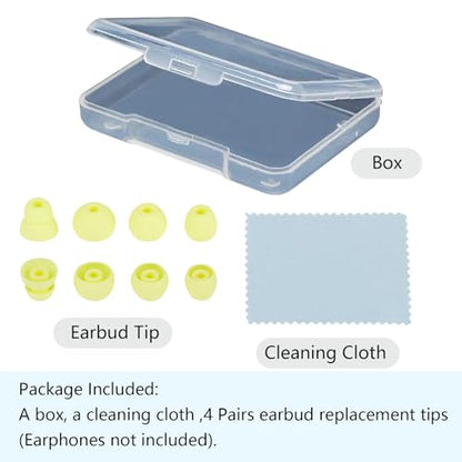 Replacement Earbud Tips Silicone Eartips Compatible with Powerbeats Pro Beats Wireless Earphone Headphones Ear Tips Earbud Replacement Tips, 4 Pairs Yellow - color: Yellow