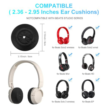 PChero Headphone Ear Pads Covers, 2 Pairs, Fit 2.36"-2.95" | Stretchable Knit Fabric, Sweat Cover, Washable Sanitary Earcup Protectors, For On-Ear Headset