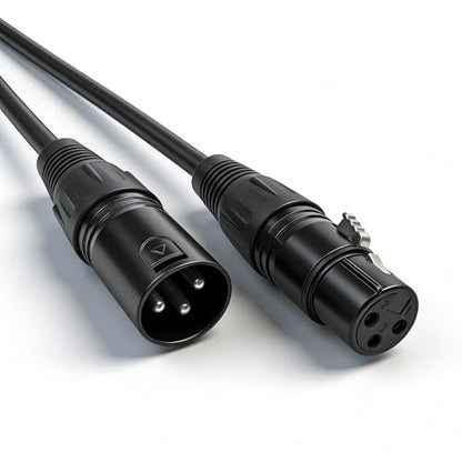 XLR Cables,Durable Male to Female Microphone Cable with Nickel-Plated 3-Pin for Studio & Live Sound & Speaker Systems & More (Black, 3FT) - size: 3 FT