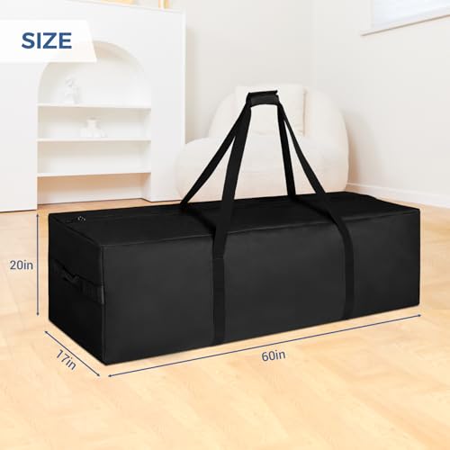 COOLBEBE 60" Sports Duffle Bag - 332L Extra Large Travel Duffel Luggage Bag | Upgrade Zipper, Sturdy & Water Resistant Long Duffle Bag for Camping Moving (Black 60inch) - size: 60" x 17" x 20"