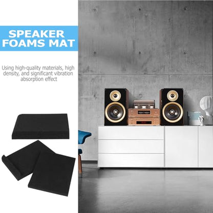 Sosoport 2Pcs Speaker Isolation Pads High Density Cushions for Improved Sound Clarity Durable Vibration Absorption Mat for Studio Monitors and Loudspeakers for