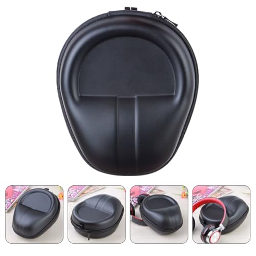 Ipetboom Protective Headset Bag Large Eva Carrying Case with Hard Shell for Over-Ear Headphones Travel Storage Black