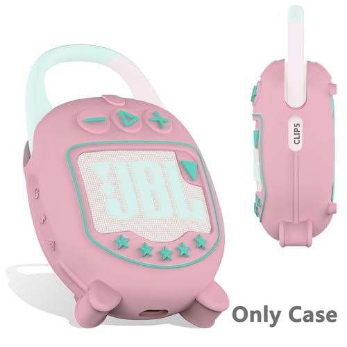 JCHPINE Silicone Cover Case for JBL Clip 5 Portable Bluetooth Speaker - color: Pink