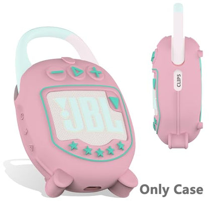 JCHPINE Silicone Cover Case for JBL Clip 5 Portable Bluetooth Speaker - color: Pink