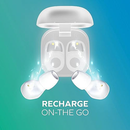 Mini Invisible Wireless Earbuds, Bluetooth 5.3, Mic & Charging Case, White | 12-HR Playtime, Touch Control, Sweat & Splash Resistant, Works with Siri, Alexa & Google, Compatible with iPhone & Android - color: B-White