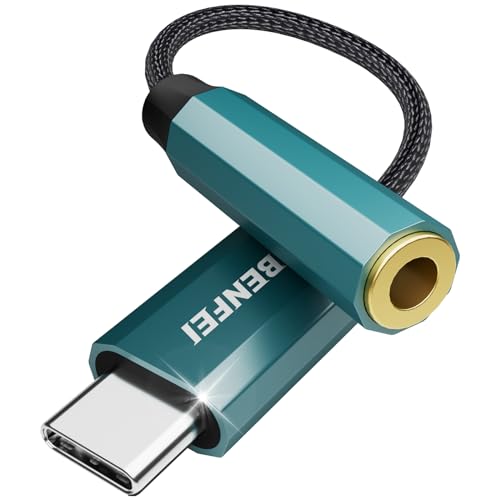 BENFEI USB C to Audio Jack Adapter with DAC chipset, USB-C to 3.5mm Female Headphone Compatible with iPhone 15 Pro Max/15 Pro/15, Samsung Galaxy S24/S23/S22/S21 Ultra, iPad Pro, Pixel 8 Blue - color: Blue