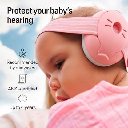 Alpine Muffy Baby Ear Muffs Noise Protection | Toddler Ear Protection | For babies up to 4 years | 24dB Sound Reduction | Baby Hearing Protection | Noise Reduction | Baby Essentials New Mom Gifts - color: Blush