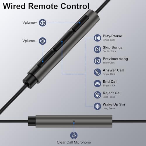 Wired Headphones Earbuds wtih Lightning Connector Magnetic Earphone Headset | Ear Buds Magnetic with Mic Volume Control HiFi Stereo,Noise Cancelling Compatible for iPhone 14 13 12 11 Pro Max XS 8 7 Plus