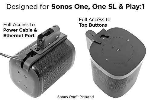 Mount-It! Adjustable Speaker Wall Mount for SONOS One, One SL and Play:1 - Black