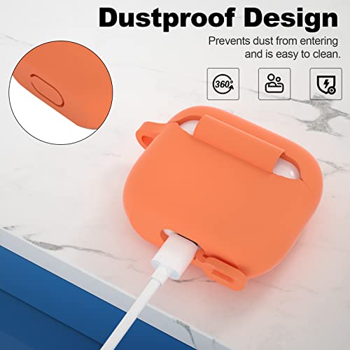 Compatible with AirPods 3 Case, Protective Silicone Cover for AirPods 3rd Generation Case 2021, Wireless Charging - Orange - color: C-Orange