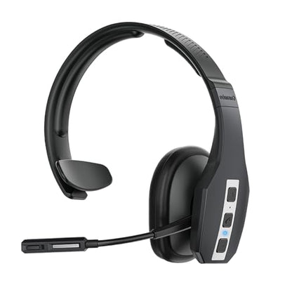 Conambo Trucker Bluetooth Headset with CVC8.0 Three Microphone Noise Cancelling 35Hrs HD Talktime Wireless Handsfree Headset with Mute Button for Driver Office