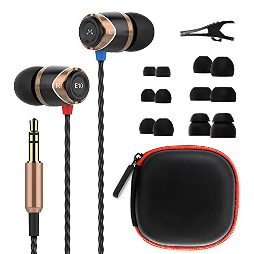 SoundMAGIC E10 Wired Earbuds, No Mic, Premium Hi-Fi, 3.5mm Jack, Gold | Rich punchy bass, Full layered audio, All-metal build, Tangle-free cable, Passive noise isolation, Ergonomic comfortable fit - color: Gold