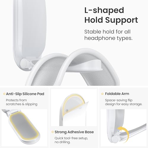 Itramax Wall Mount Headphone Hanger 2 Pack Adhesive Headset Holder for Desk