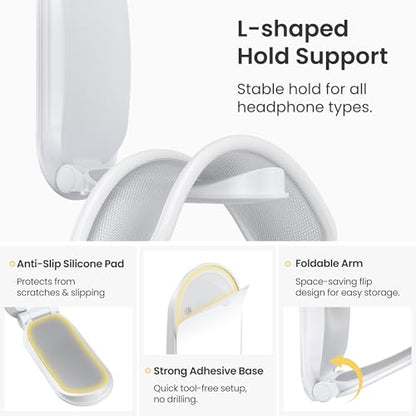 Itramax Wall Mount Headphone Hanger 2 Pack Adhesive Headset Holder for Desk