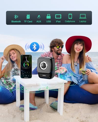 SHIDU 50W Peak Voice Amplifier with Wireless Microphone Headset & Handheld | Portable Microphone and Speaker for Teachers 5200mAh, Portable PA System for Tour Guides, Fitness Coach, Public Speaking