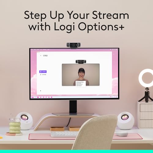Logitech C922x HD Pro PC Webcam, Full HD 1080p/30fps or 720p/60fps Video, HD Light Correction, Works with Microsoft Teams, Google Meet, Zoom, Nintendo Switch 2’s new GameChat mode, Mac/Tablet- Black - size: 1 Pack, style: 1080P/30 fps, 720p/60fps