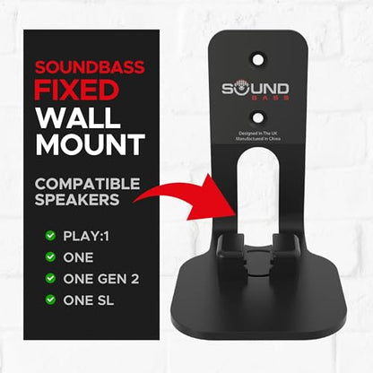 Sound Bass ONE, GEN 2, ONE SL & Play:1 Wall Mount Bracket, Black, Single - color: Black