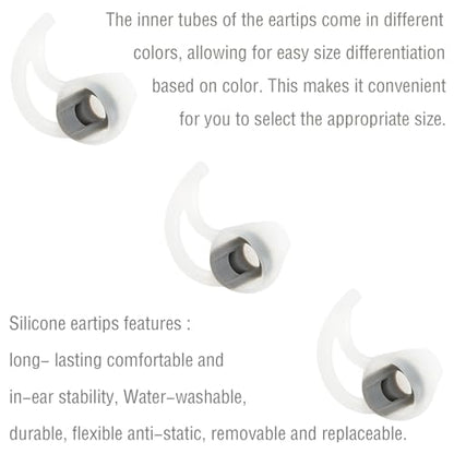 Medium Silicone Earbuds Pads Replacement Earbud Tips Compatible with Bose SoundSport Freestyle IE2 IE3 Headphone Rubber Tips Earbud Covers Ear Tips 3 Pairs - size: M