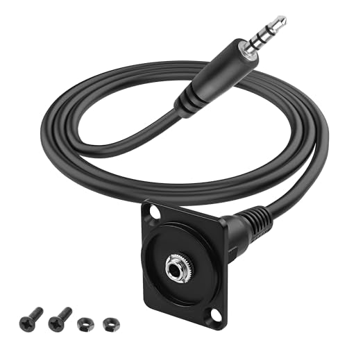 MEIRIYFA 3.5mm TRRS to D-Type Panel Mount Audio Extension Cable, 3.5mm 1/8" TRRS Male to D-Type Female 4 Pole Plug Stereo Headphone Cable for Headset, Laptop, Microphone - 53CM - style: 3.5MM TRRS Male