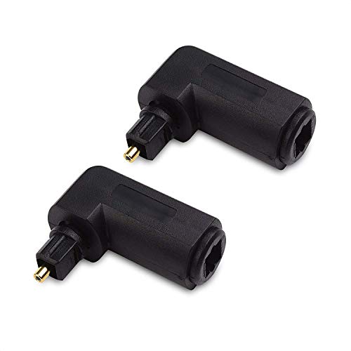Cable Matters 2-Pack Right Angle Toslink Adapter, Toslink Extension | Male to Female, Right-Angle Design, Optical Audio, Space-Saving Adapter