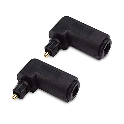 Cable Matters 2-Pack Right Angle Toslink Adapter, Toslink Extension | Male to Female, Right-Angle Design, Optical Audio, Space-Saving Adapter