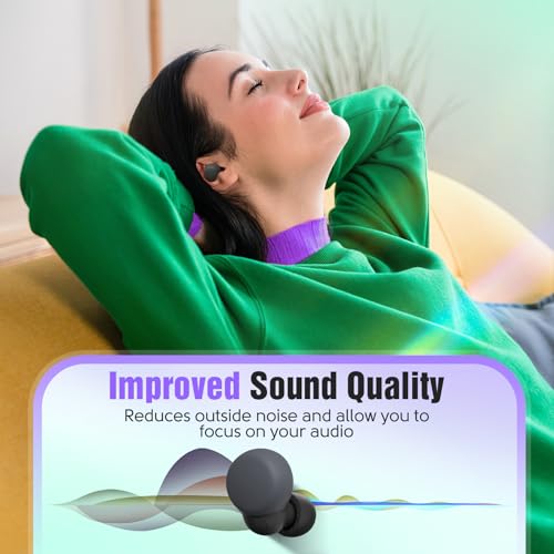 Memory Foam Tips for Sony Earbuds, WF-1000XM4 / XM3 / WF-C500 /WF-C700N/ Linkbuds S, Anti-Slip Replacement Ear Tips for Sony True Wireless Earphone, Noise Cancellation, 3 Pairs (Mixed Sizes, Black)