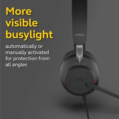 Jabra Evolve2 40 MS Wired Headphones, USB-C, Mono, Black – Telework Headset for Calls and Music, Enhanced All-Day Comfort, Passive Noise Cancelling Headphones, MS-Optimized with USB-C Connection - size: Microsoft Teams, style: Mono (USB-C)