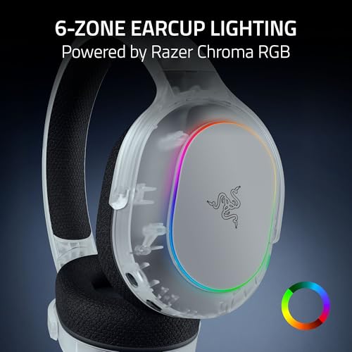 Razer Barracuda X Chroma Wireless Gaming Headset, Phantom White | 2.4GHz Wireless & Bluetooth, Lightweight, RGB, 40mm Drivers, Cardioid Mic, 70 Hr Battery - color: Phantom White