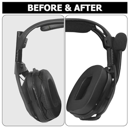 A50 Mod Kit – Replacement Gel Ear Cushions & Headband Kit for Astro A50 Gen 4 / Gen 5, Cooling Gel Padding, Thickened Noise-Isolating Foam, Comfort Upgrade(Black) - color: Gel black