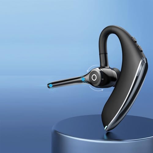 IHAO Bluetooth Earpiece Headphone Dual Noise Cancelling Mic Painless Open-Ear Handsfree Stereo Sound Left/Right Changeable Earhook Earphones for Driving/Business/Gym-Single Ear F910 Black - color: Single Ear Headphone F910 Black